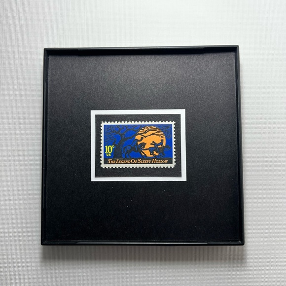 1974 Sleepy Hollow Framed Postage Stamp Art 4x4 #1548 - Picture 1 of 5